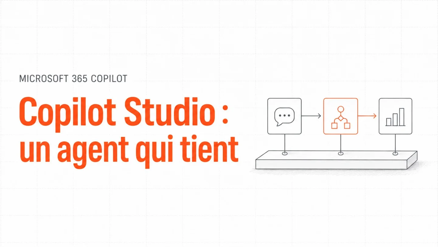 Couverture : construire un agent Copilot Studio, c'est trancher quatre questions avant d'ouvrir l'outil.